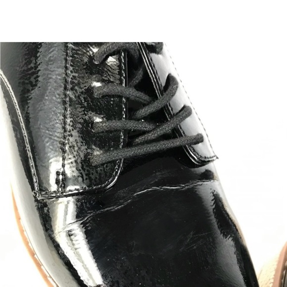 🌸3 for $30 Oxford Derby Lace Black Pattern leather off-white platform size 9 - Picture 7 of 11